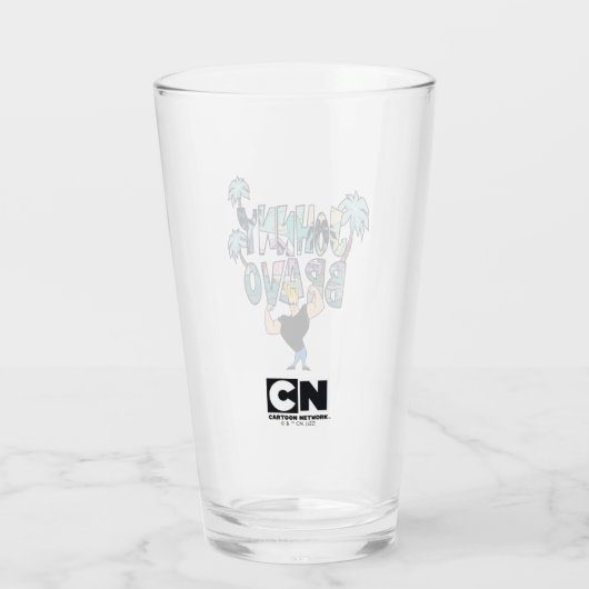 Johnny Bravo Palm Tree Name Glas (Rückseite)