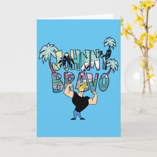 Johnny Bravo Palm Tree Name Karte (Gelbe Blume)