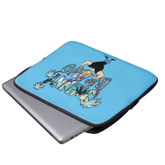 Johnny Bravo Palm Tree Name Laptopschutzhülle (Vorne Knopf)