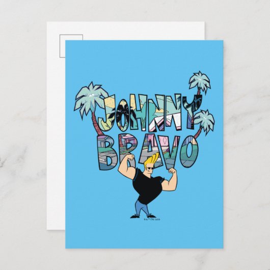 Johnny Bravo Palm Tree Name Postkarte (Vorne/Hinten)