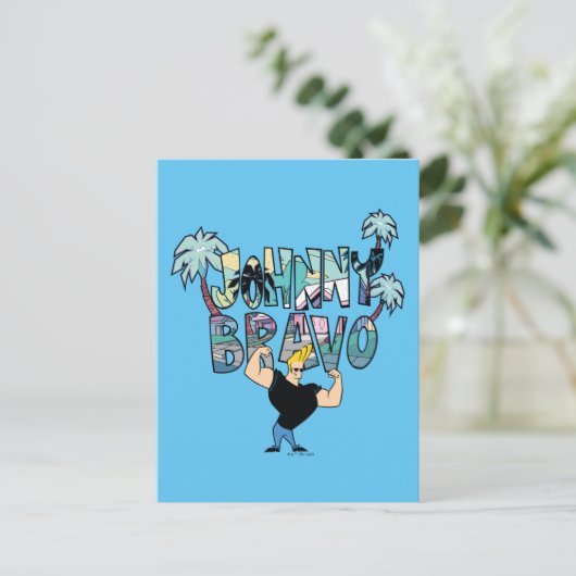 Johnny Bravo Palm Tree Name Postkarte (Stehend Vorderseite)