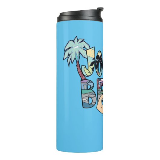 Johnny Bravo Palm Tree Name Thermosbecher (Nach links gedreht)