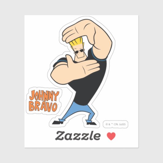 Johnny Bravo Picture Frame Pose Aufkleber (Blatt)