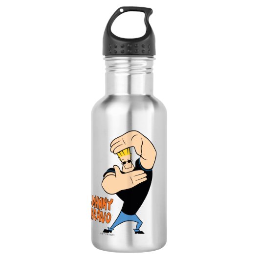 Johnny Bravo Picture Frame Pose Edelstahlflasche (Vorderseite)