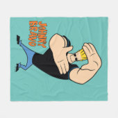 Johnny Bravo Picture Frame Pose Fleecedecke (Vorderseite (Horizontal))