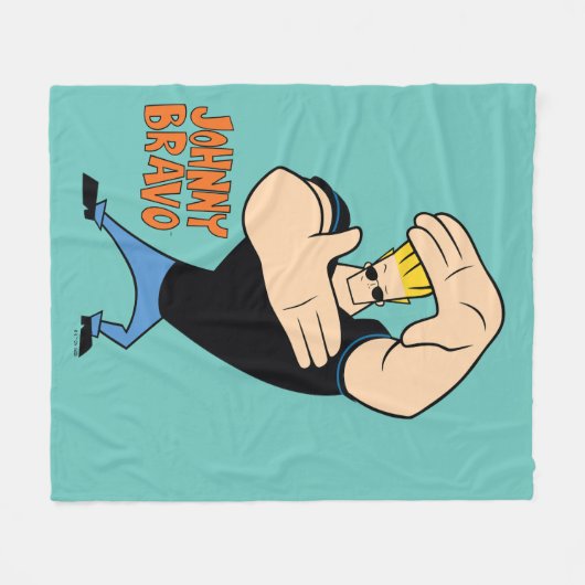 Johnny Bravo Picture Frame Pose Fleecedecke (Vorderseite (Horizontal))