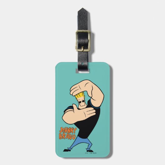 Johnny Bravo Picture Frame Pose Gepäckanhänger (Vorderseite vertikal)