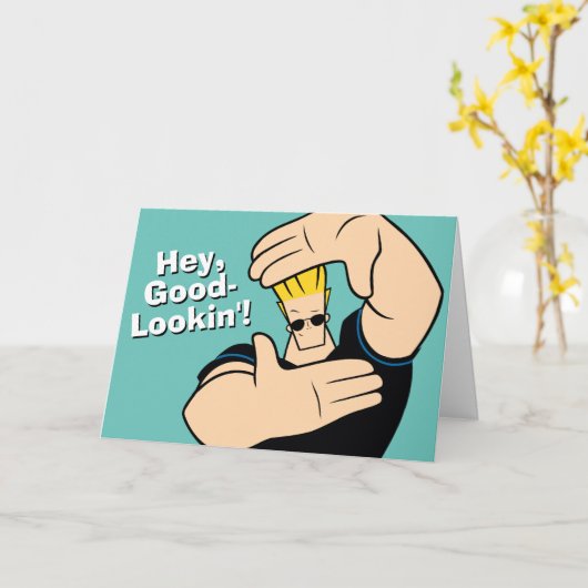 Johnny Bravo Picture Frame Pose Karte (Gelbe Blume)