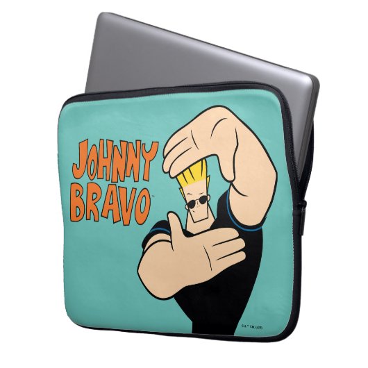 Johnny Bravo Picture Frame Pose Laptopschutzhülle (Vorderseite Links)