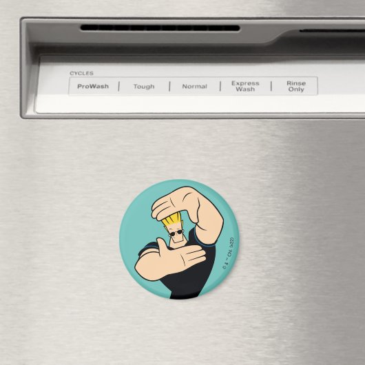 Johnny Bravo Picture Frame Pose Magnet (In Situ (Geschirrspüler))
