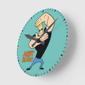 Johnny Bravo Picture Frame Pose Runde Wanduhr (Winkel)