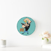 Johnny Bravo Picture Frame Pose Runde Wanduhr (Zuhause)