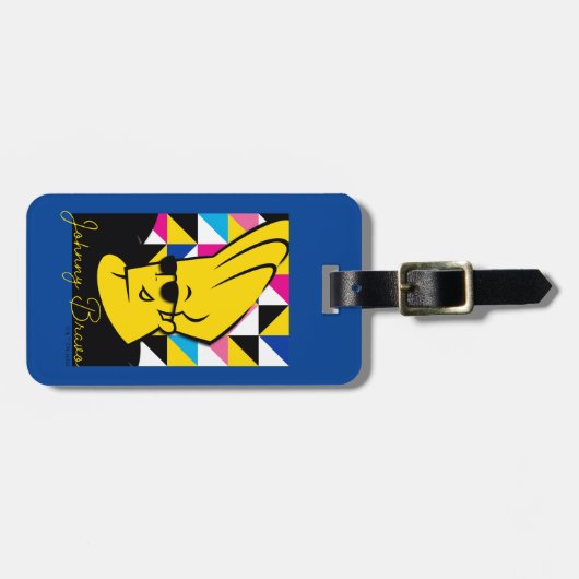 Johnny Bravo Pop Art Graphic Gepäckanhänger (Vorderseite horizontal)