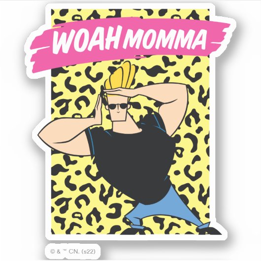 Johnny Bravo - Woah Momma Aufkleber (Vorderseite)