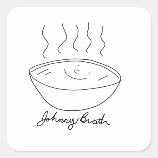 Johnny Broth Button Quadratischer Aufkleber (Vorderseite)