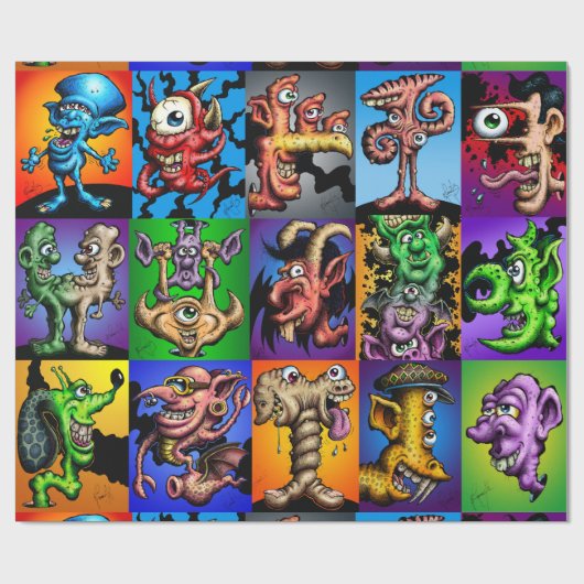 Johnny 'buntes Toons "kriecht" Geschenk-Verpackung Geschenkpapier (Flach)