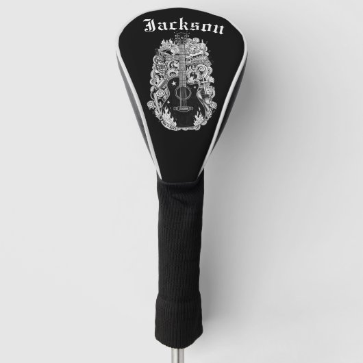 Johnny Cash Driver Cover, Weiß Golf Headcover (Vorderseite)