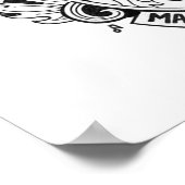 Johnny Cash Fan Art Poster, Black & White Drawing Poster (Ecke)