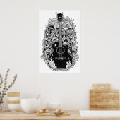 Johnny Cash Fan Art Poster, Black & White Drawing Poster (Küche)