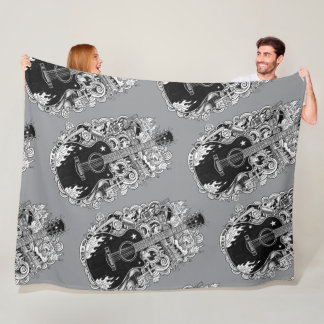 Johnny Cash Inspired Guitar Blanket Fleecedecke