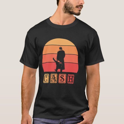 Johnny Cash Retro Art T-Shirt (Vorderseite)
