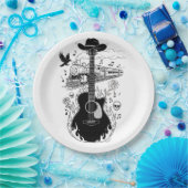 Johnny Cash Theme Plates Pappteller (Party)