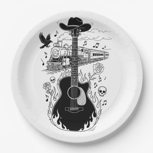 Johnny Cash Theme Plates Pappteller (Vorderseite)