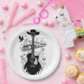 Johnny Cash Themenplatten Pappteller (Party)