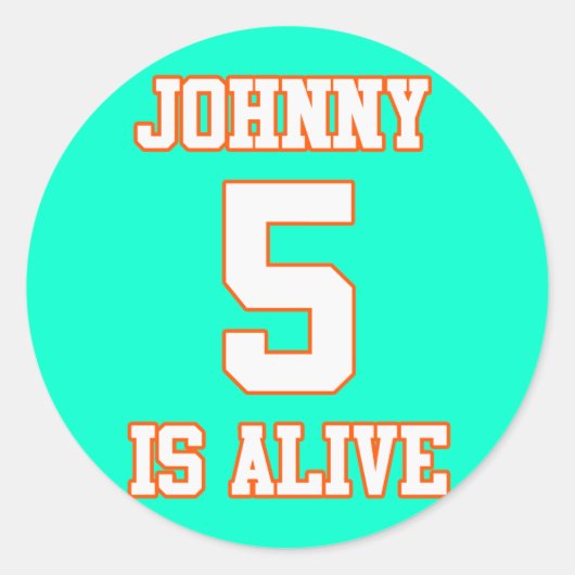 Johnny Five lebt Runder Aufkleber (Vorderseite)