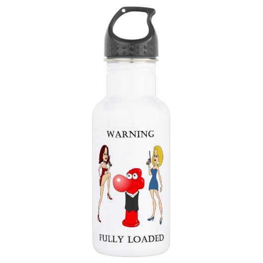 Johnny-Kondom völlig geladen Trinkflasche (Vorderseite)