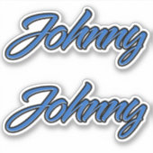 Johnny Name blue Aufkleber Sticker Stickerset (Vorderseite)
