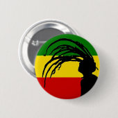 Johnny-Pfeife rasta Flaggenknopf Button (Vorne & Hinten)