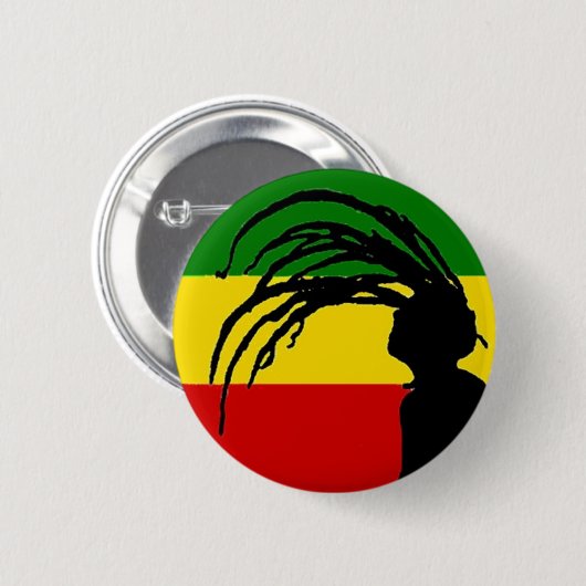 Johnny-Pfeife rasta Flaggenknopf Button (Vorne & Hinten)