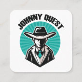 Johnny Quest Quadratische Visitenkarte (Rückseite)