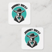 Johnny Quest Quadratische Visitenkarte (Vorne/Hinten)