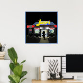 Johnny's Curb Service Retro Drive in Poster (Heimbüro)