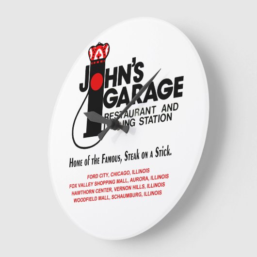 John's Garage Restaurants in Illinois Große Wanduhr (Winkel)