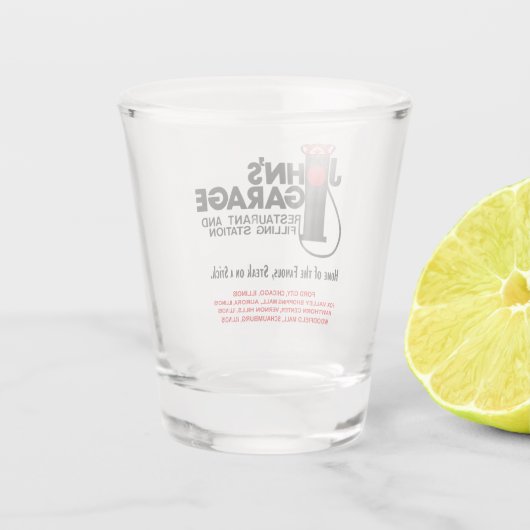 John's Garage Restaurants in Illinois Schnapsglas (Rückseite)