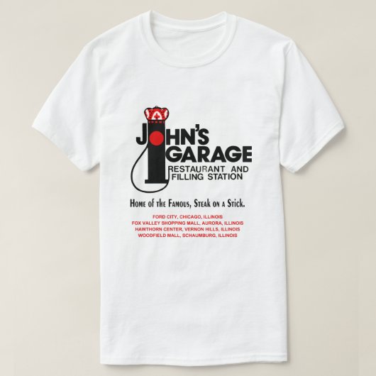 John's Garage Restaurants in Illinois T-Shirt (Design vorne)