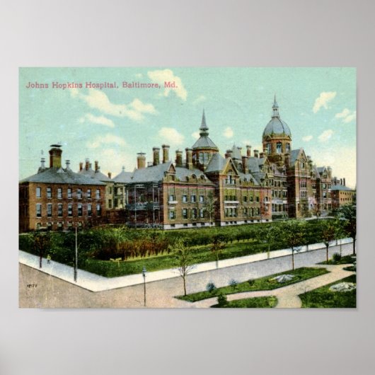 Johns Hopkins Hospital, Baltimore 1910 Vintag Poster (Vorne)