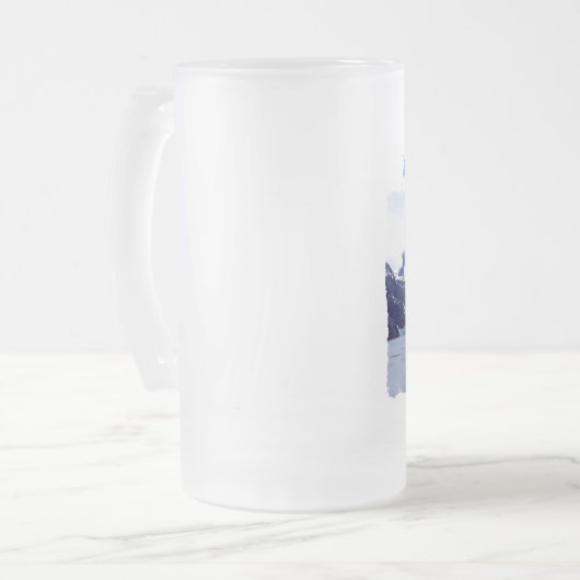 Johns- Hopkinsgletscher-mattierte GlasTasse Mattglas Bierglas (Vorderseite Links)