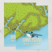 Johns Island ,South Carolina USA Karte. (Vorne/Hinten)