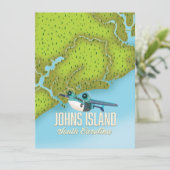Johns Island ,South Carolina USA Karte. (Stehend Vorderseite)