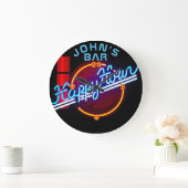 JOHN'S - Name Neon Sign Bar Mancave Den Clock Fun Große Wanduhr (Zuhause)