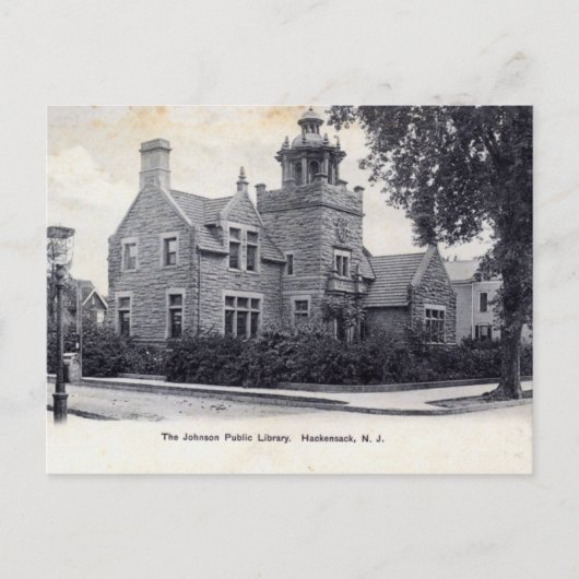 Johnson-Bibliothek, Hackensack New Jersey Vintage Postkarte (Vorderseite)