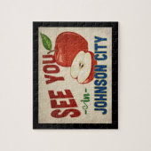 Johnson City Tennessee Apple - Vintage Travel Puzzle (Vertikal)