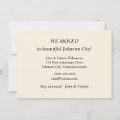 Johnson City TN Moving Ankündigung (Rückseite)