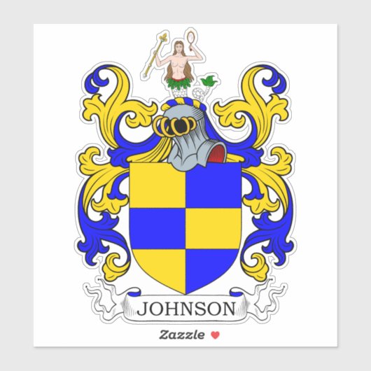 Johnson Familienwappen Aufkleber (Blatt)