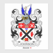 Johnson Familienwappen Aufkleber (Blatt)