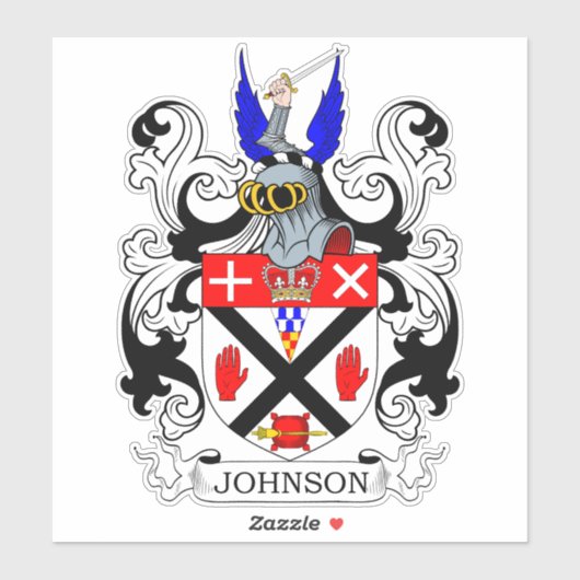 Johnson Familienwappen Aufkleber (Blatt)